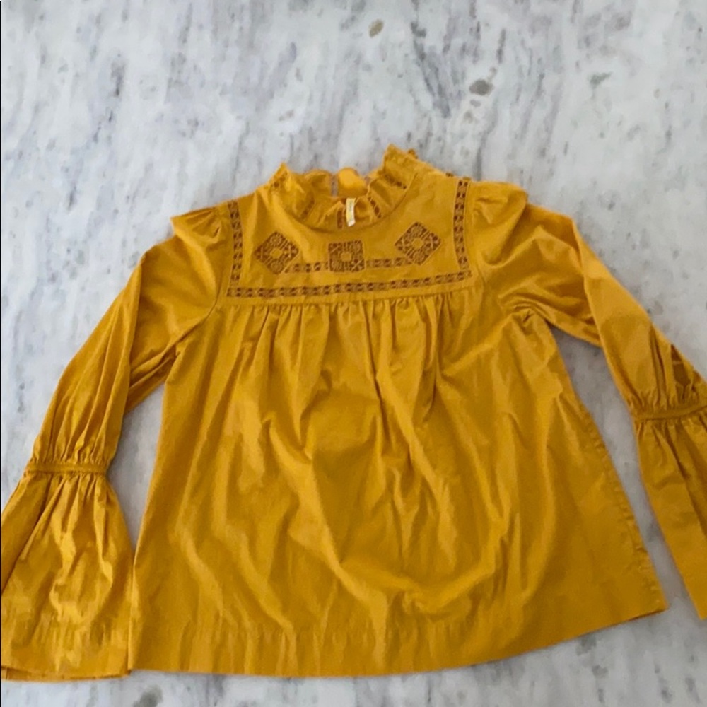 Free People Bell Sleeve Blouse